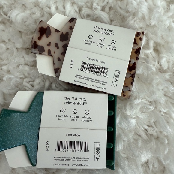 NWT Teleties square clip medium- Leopard and Green Hair Clips $26 - Picture 2 of 2